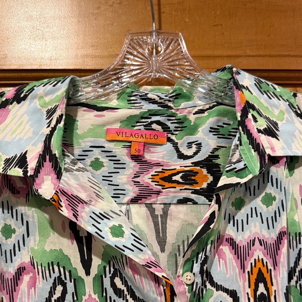 Vilagallo Multicolor Patterned Button Down Shirt - image 2